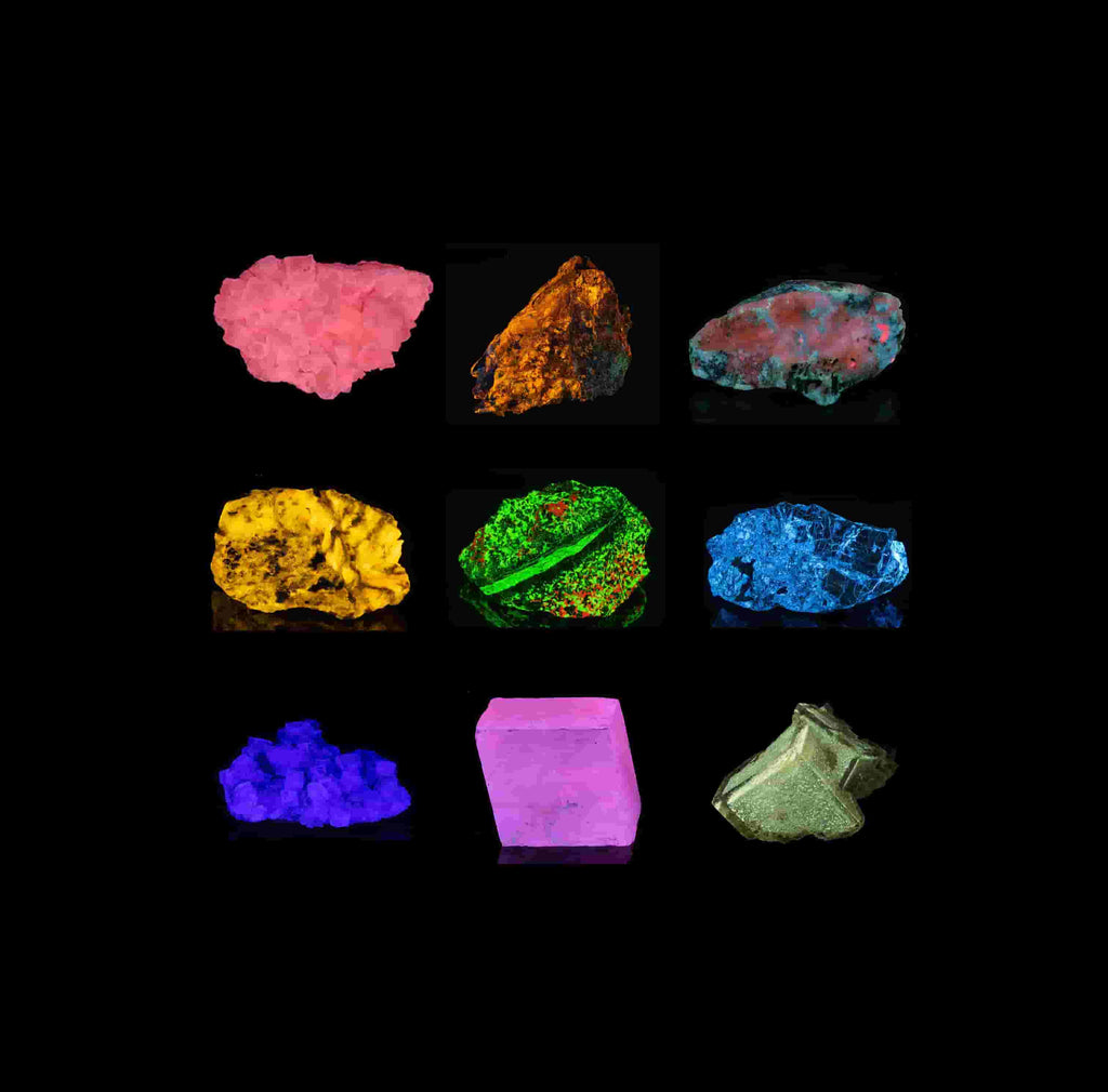 a group of fluorescent minerals