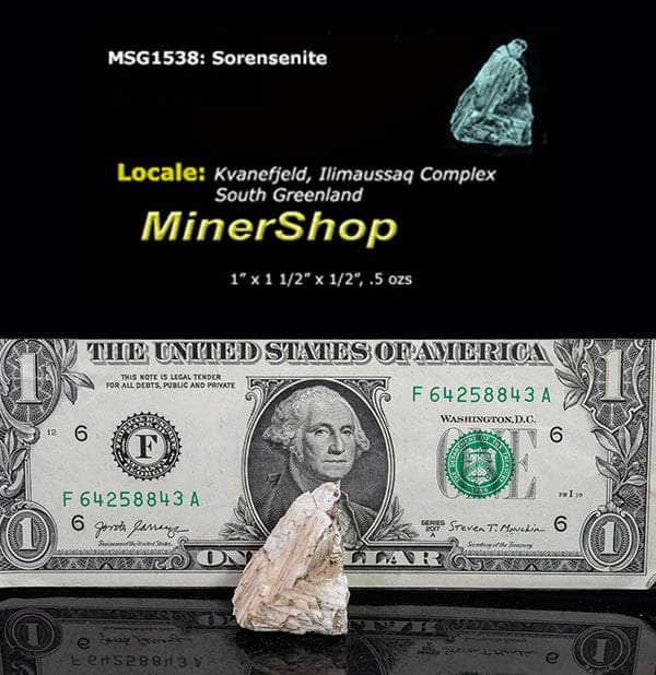 Rare sorensenite crystal from Greenland