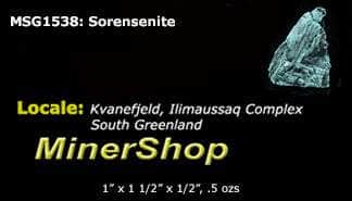 Rare sorensenite crystal from Greenland
