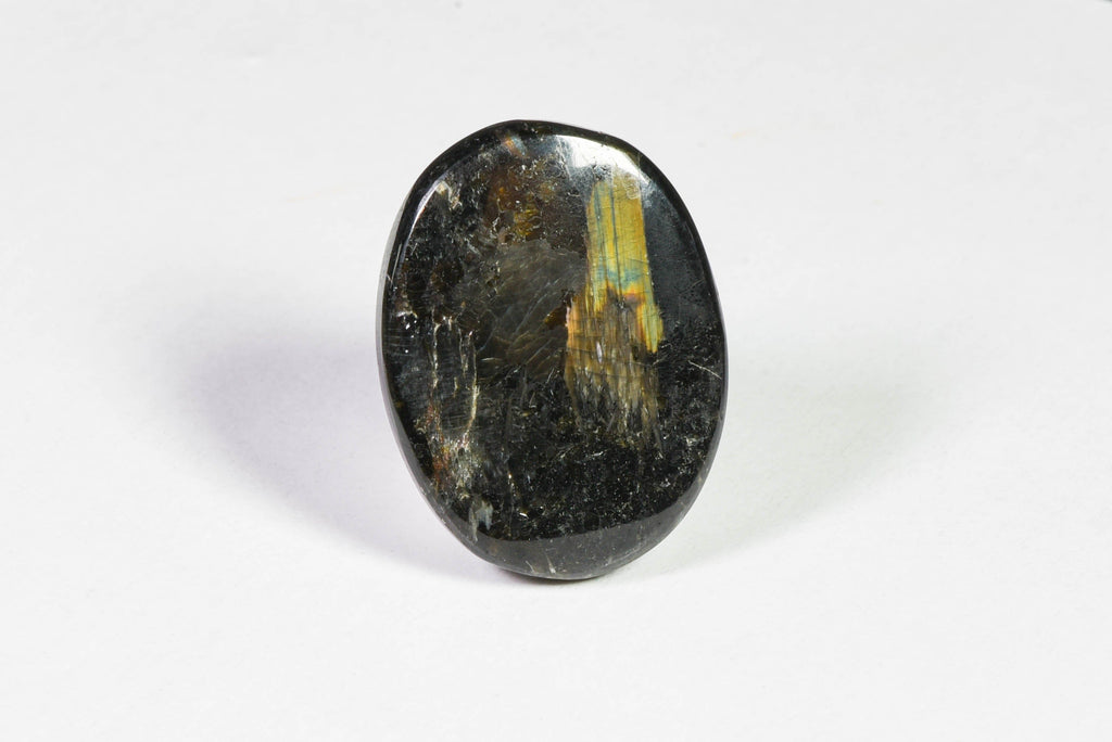A black iridescent stone called nuummite