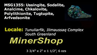 Ussingite, Tugtupite, Polylithionite - Greenland