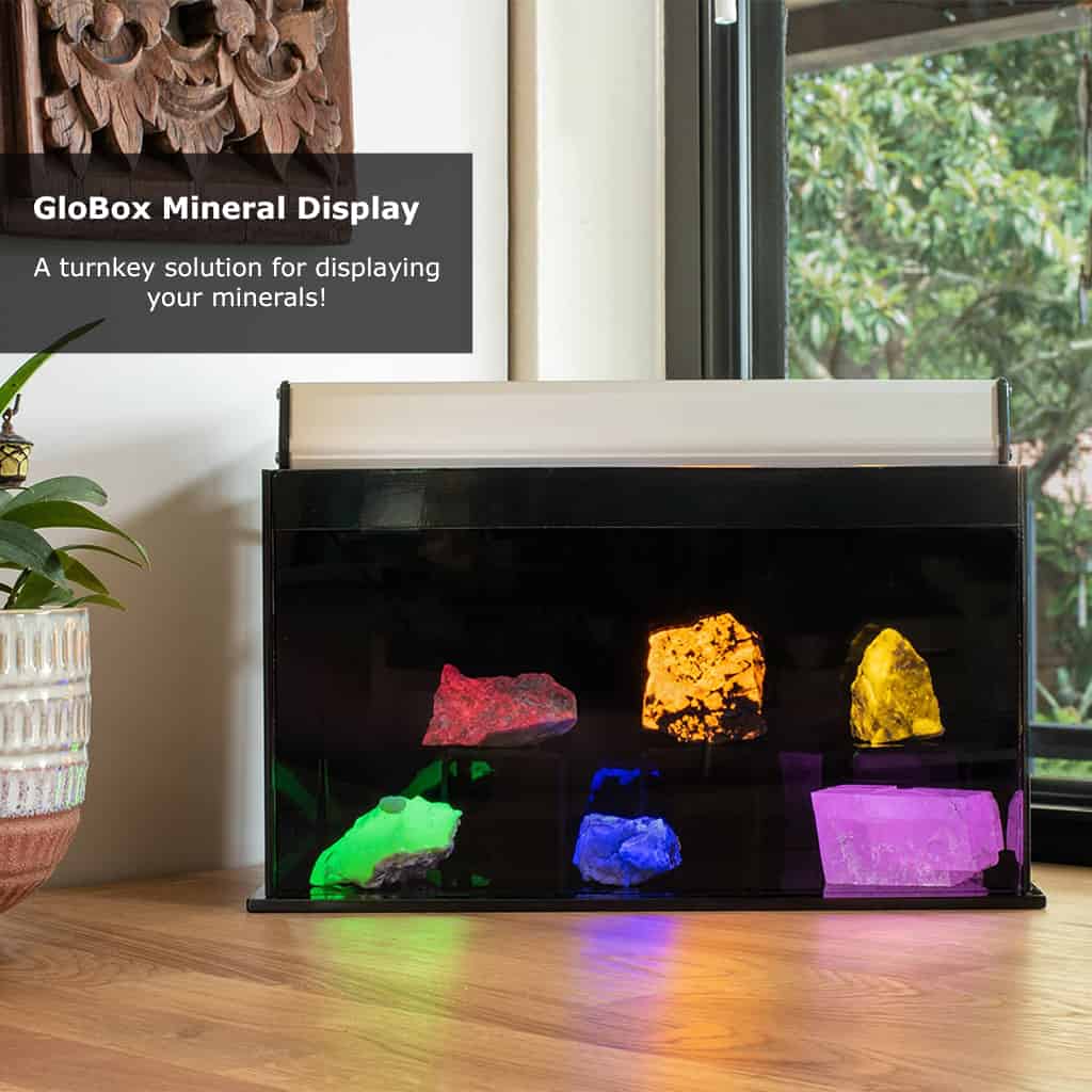 fluorescent mineral display case