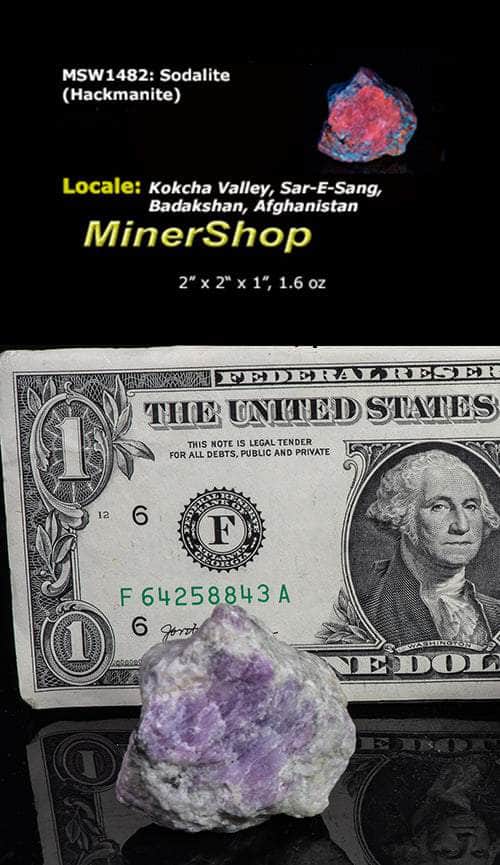 Tenebrescent hackmanite from Afghanistan.