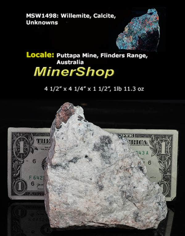 willemite and calcite from puttapa mine in Australia