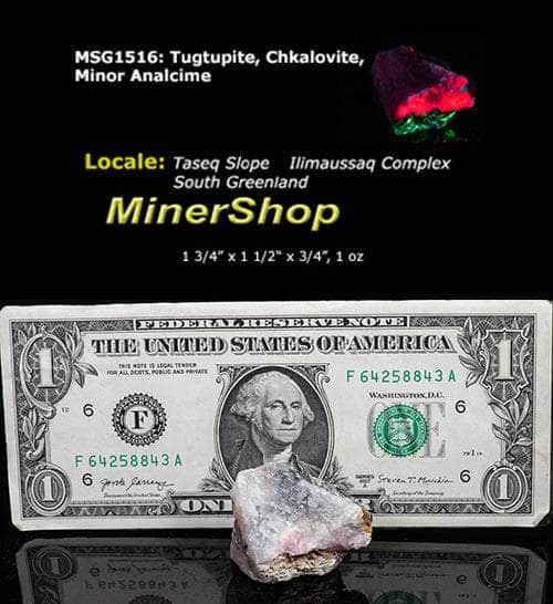 A classic piece of bright red fluorescent tugtupite 