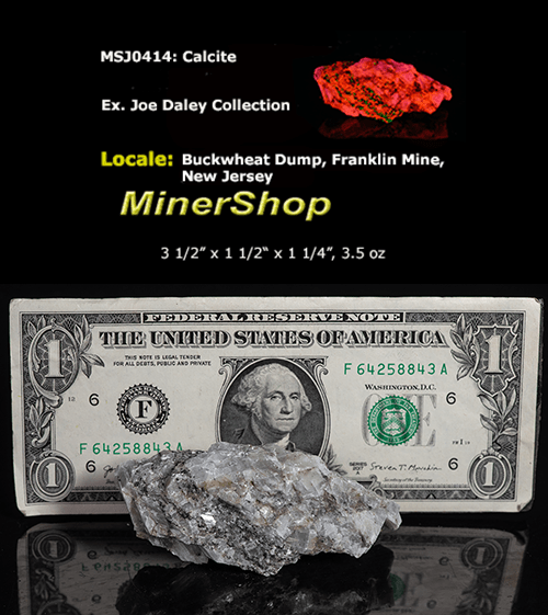 Calcite, Willemite, Franklinite from Franklin Mine, NJ 