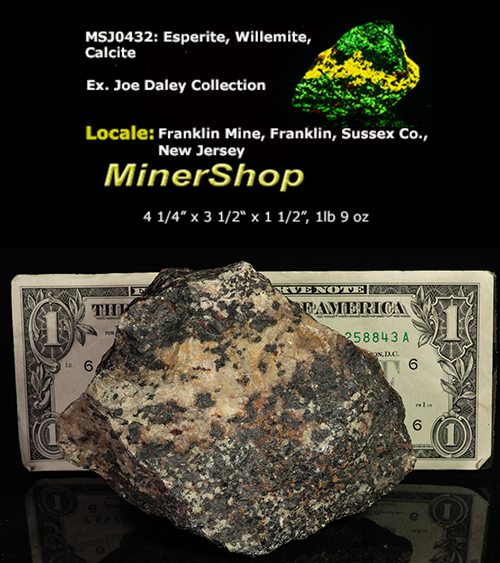 Esperite, Willemite, Calcite from Franklin, New Jersey