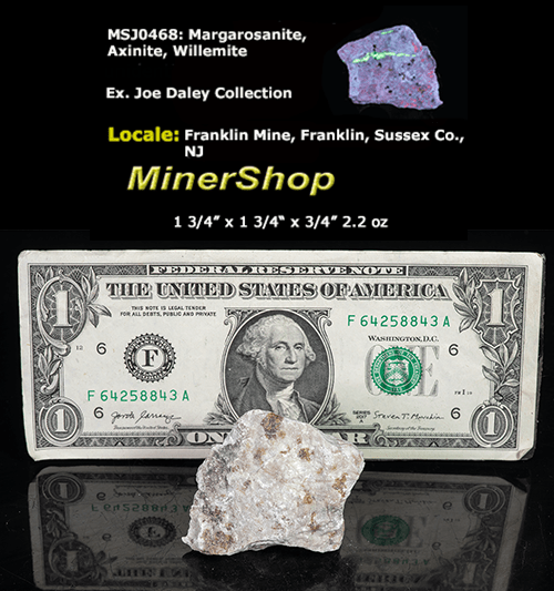 rare margarosanite fluorescent willemite prehnite from franklin mine new jersey
