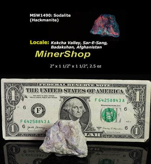 Tenebrescent hackmanite from Afghanistan.