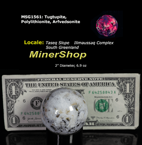 Tugtupite, Polylithionite Sphere from Greenland