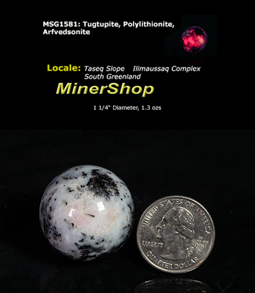 Tugtupite sphere from Greenland