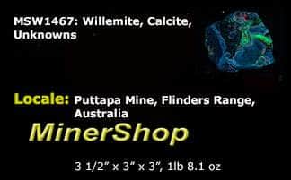 Calcite, Willemite, Unknowns - Puttapa Mine, Australia