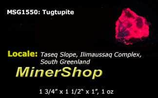 A classic piece of bright red fluorescent tugtupite 
