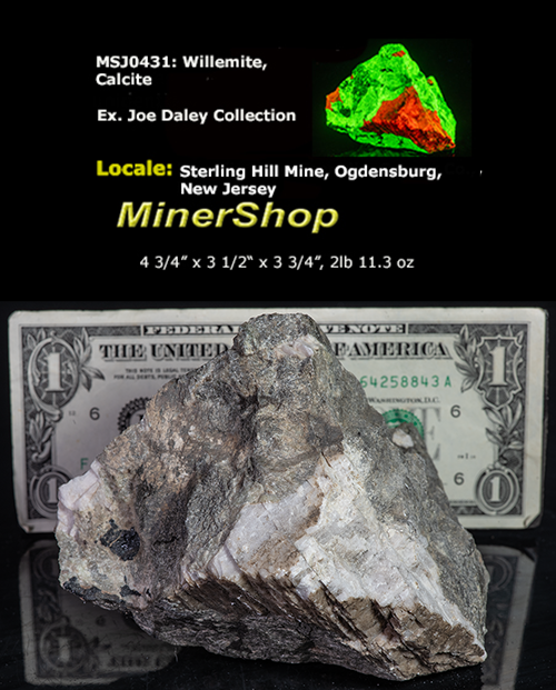 Fluorescent Willemite, Calcite from Franklin, New Jersey