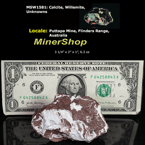 willemite and calcite from puttapa mine in Australia