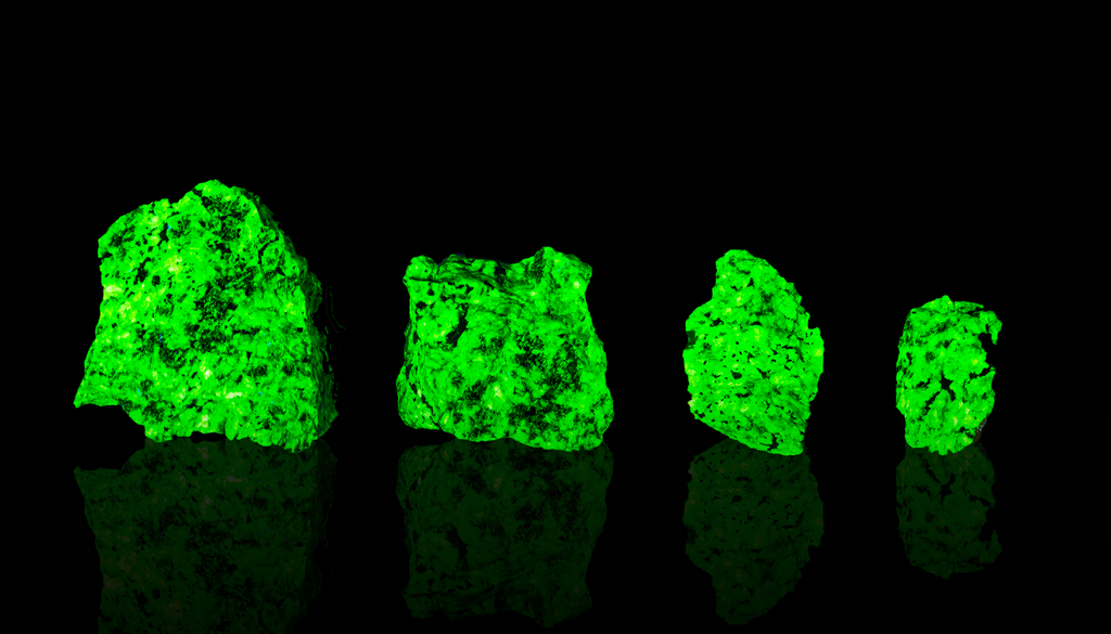 uv reactive crystal willemite from franklin mine, new jersey