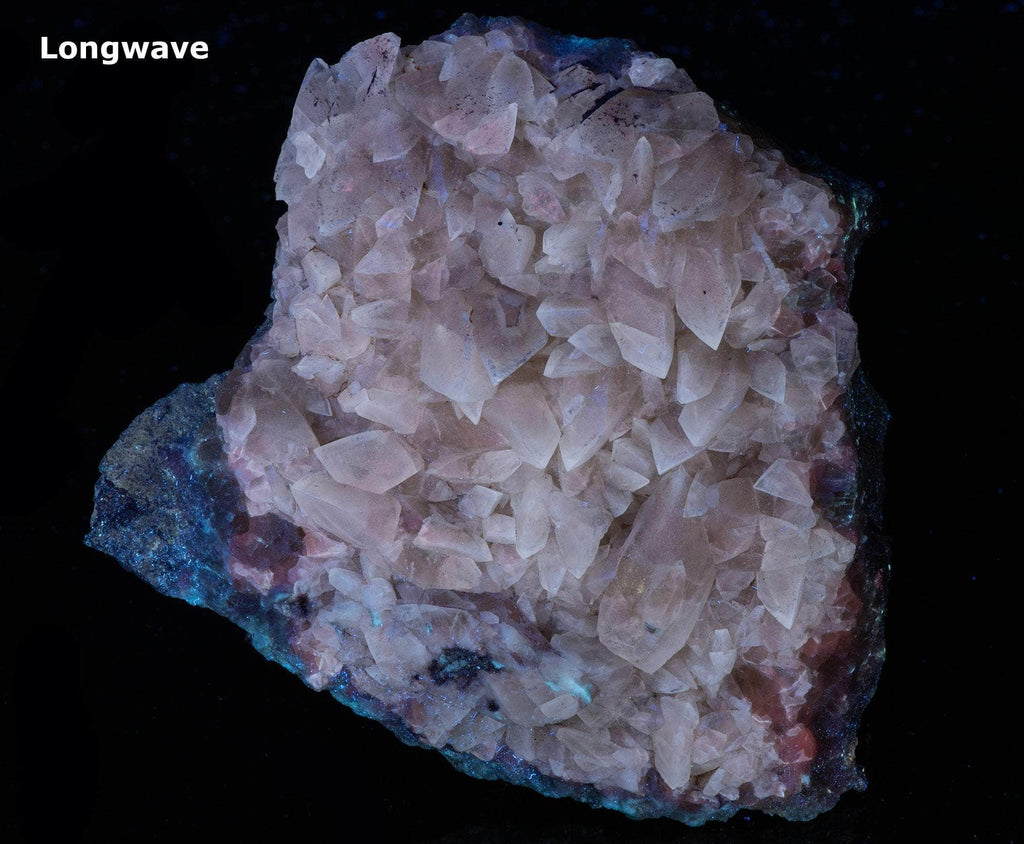 Honey calcite crystals that are nicely fluorescent under all wavelengths