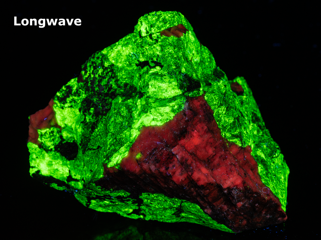 Fluorescent Willemite, Calcite from Franklin, New Jersey