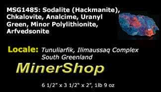 Sodalite (Hackmanite) from Greenland with deep tenebrescence.
