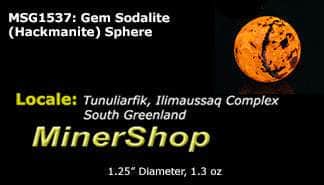 Fluorescent Sodalite Sphere, Very Tenebrescent