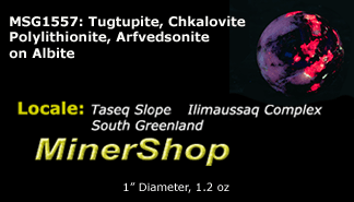 A Tugtupite Sphere with Silver Polylithionite | MinerShop