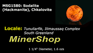 Fluorescent Sodalite Hackmanite Sphere from Greenland with Tenebrescence