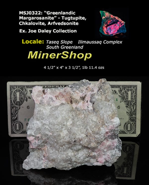 tugtupite mixed with what we believe is a special variety of chkalovite