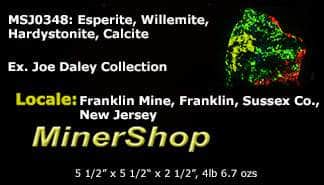 Esperite, Hardysonite, Calcite, Willemite