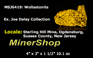 fluorescent wollastonite mineral specimen from new jersey