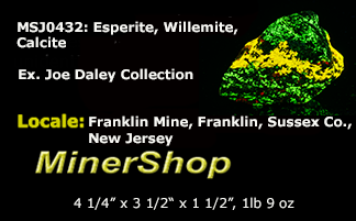 Esperite, Willemite, Calcite from Franklin, New Jersey