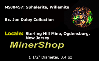 Willemite, Sphalerite Sphere from Sterling Hill Mine 
