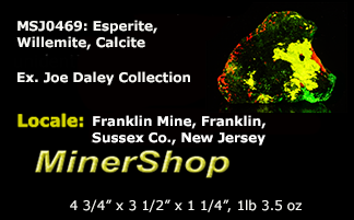 Esperite, Willemite, Calcite from Franklin, New Jersey