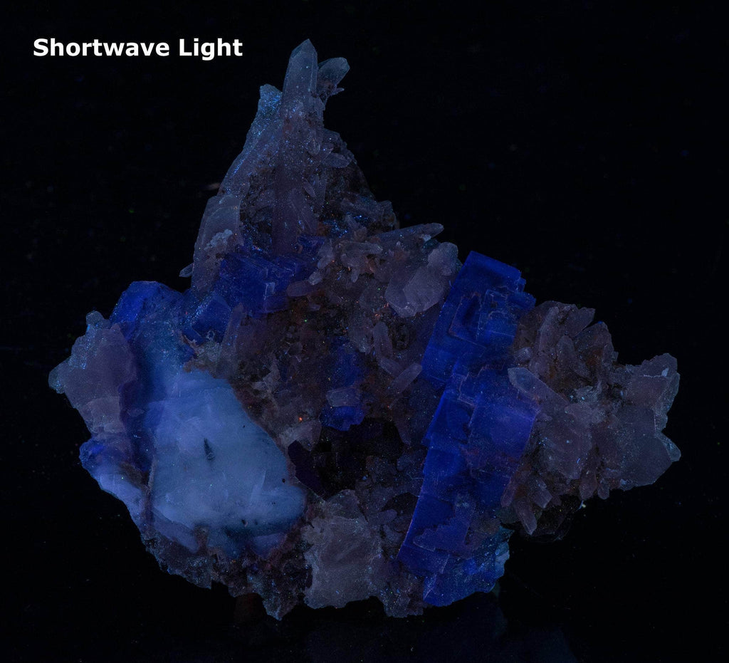 Purple Fluorite Crystals and Quartz Crystals from New Mexico, USA