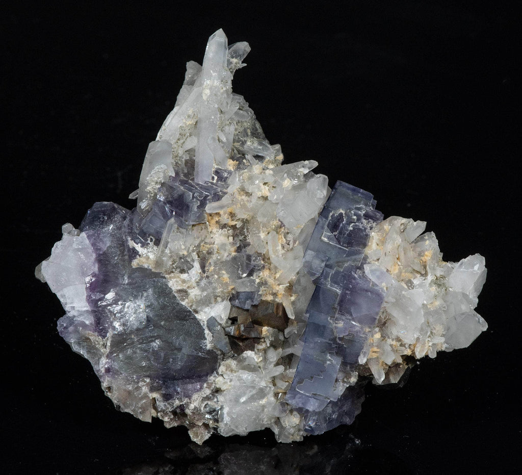 Purple Fluorite Crystals and Quartz Crystals from New Mexico, USA