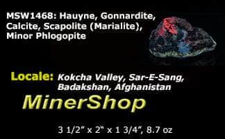 Hauyne, Gonnardite, Calcite, Scapolite, Phlogopite from Afghanistan 