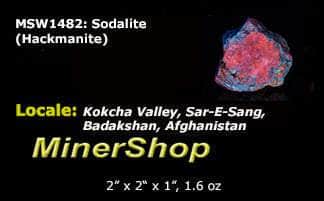 Tenebrescent hackmanite from Afghanistan.