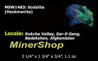 Tenebrescent hackmanite from Afghanistan.