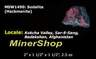 Tenebrescent hackmanite from Afghanistan.