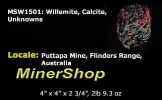Phosphorescent Willemite, Calcite and Unknowns from Australia