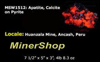 apatite and calcite on pyrite from peru