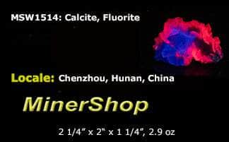 green fluorite and honey calcite crystals from china