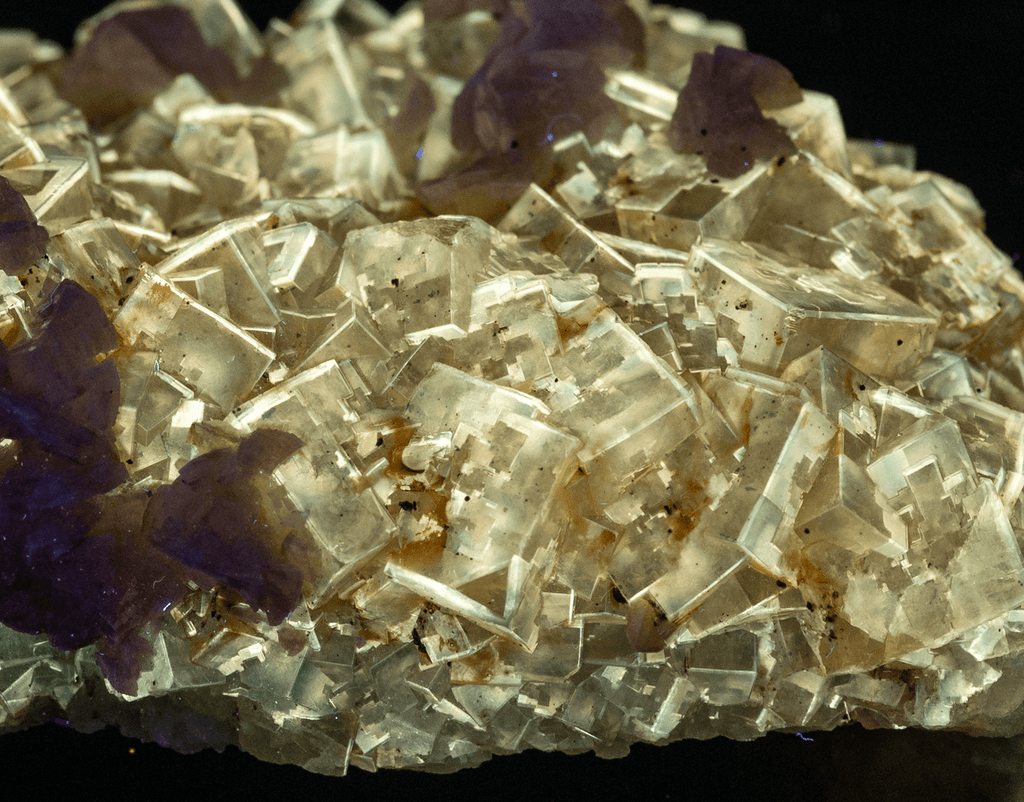 fluorescent yellow fluorite crystals from spain