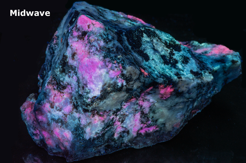 gem tugtupite and polylithionite mineral specimen from greenland