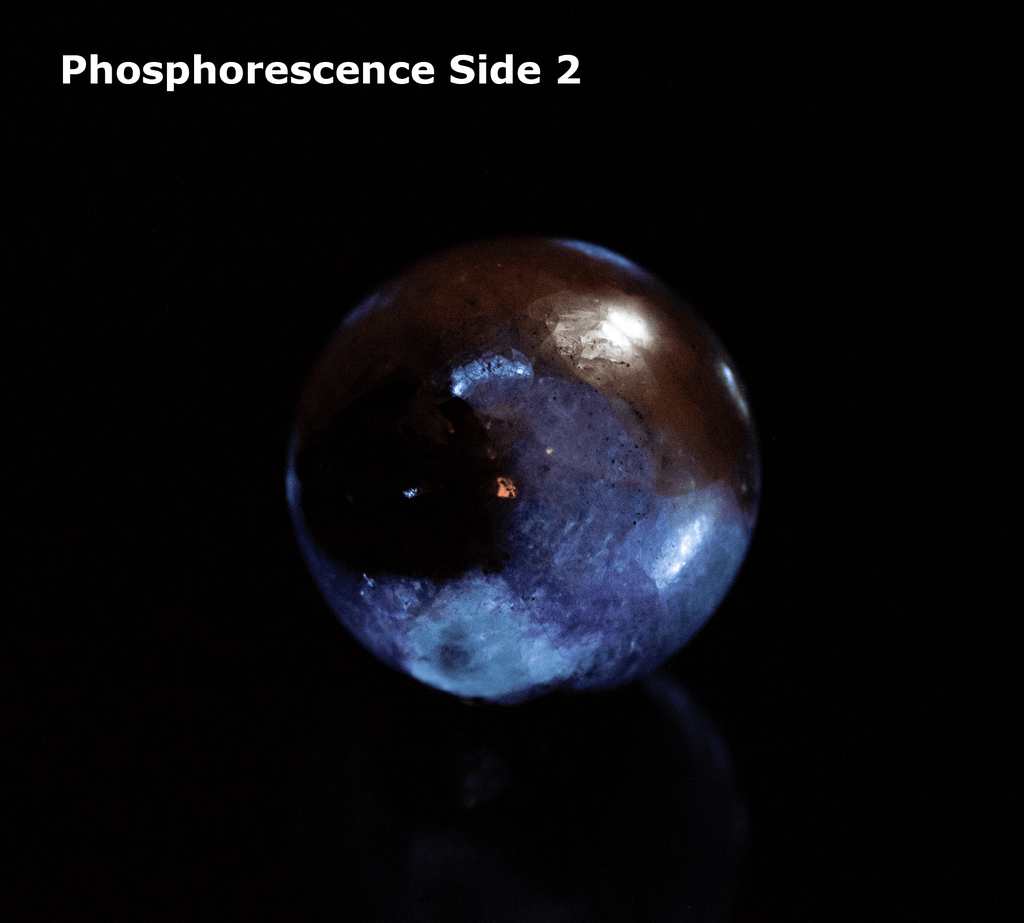 A nicely tenebrescent sodalite (hackmanite) sphere from Greenland
