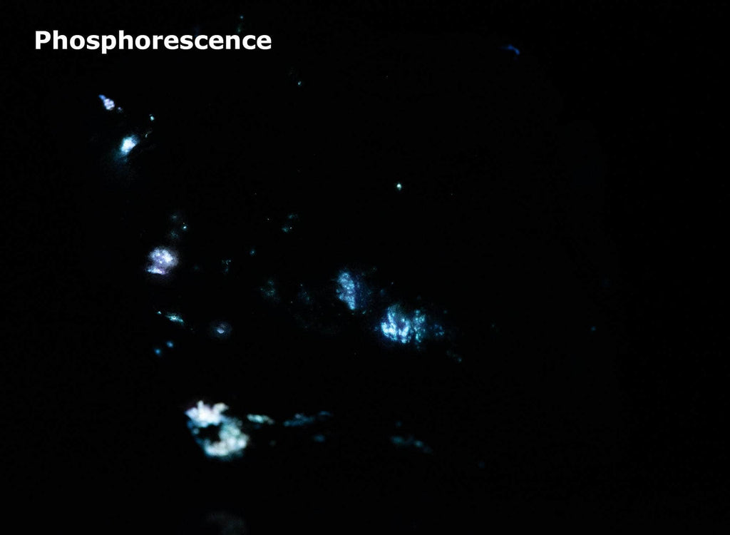 Tenebrescent and phosphorescent tugtupite, polylithionite mineral specimen from Greenland