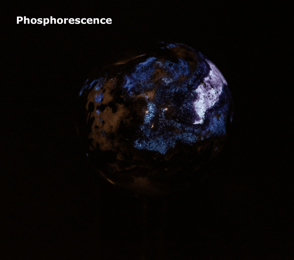 Fluorescent Sodalite Hackmanite Sphere from Greenland with Tenebrescence