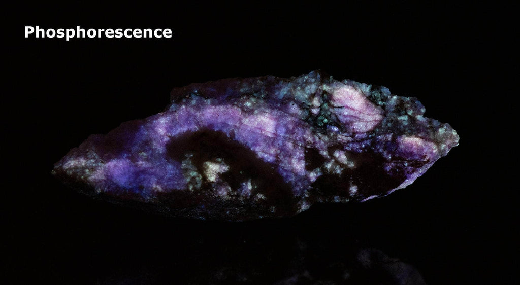 gem red tugtupite showing phosphorescence