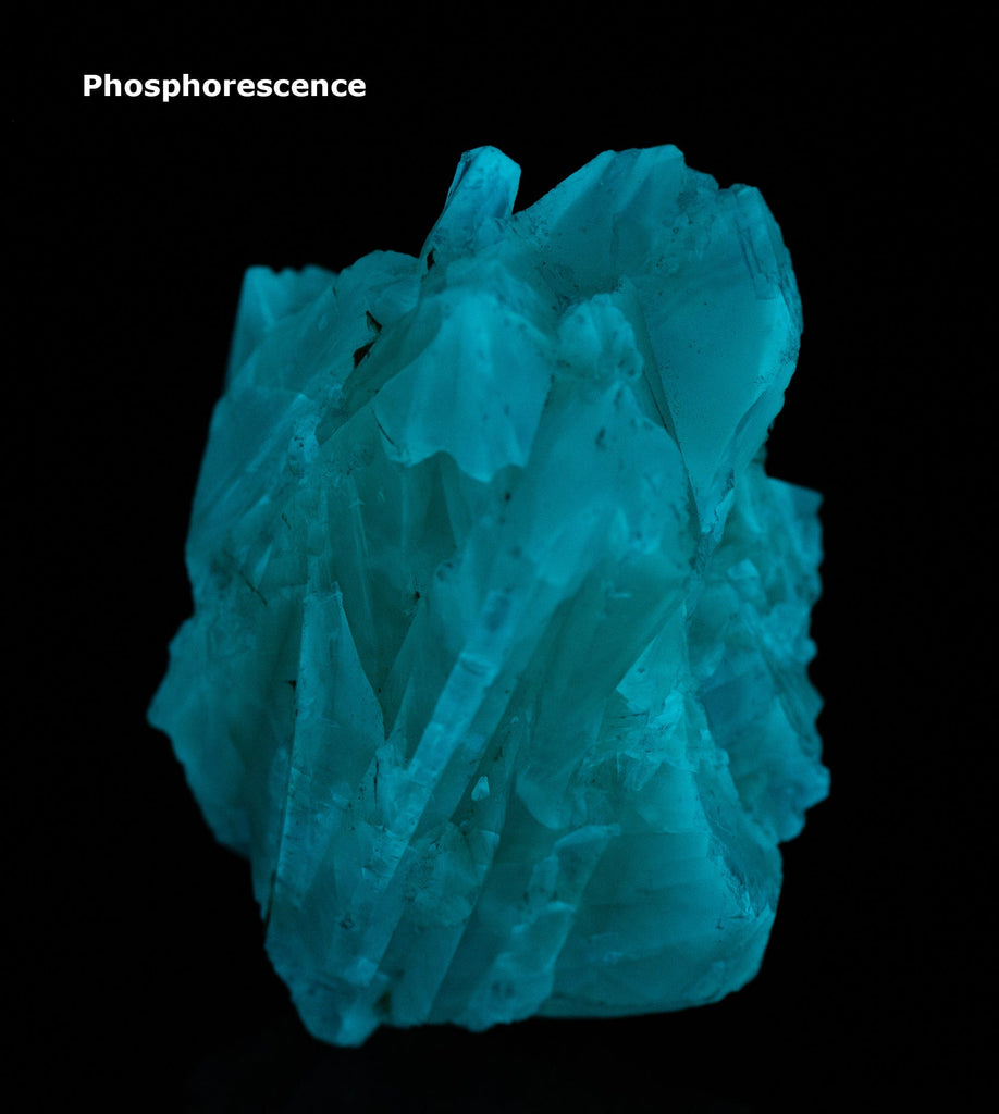 Fluorescent Aragonite Specimen with Phosphorescence