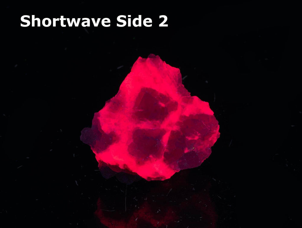 A classic piece of bright red fluorescent tugtupite 