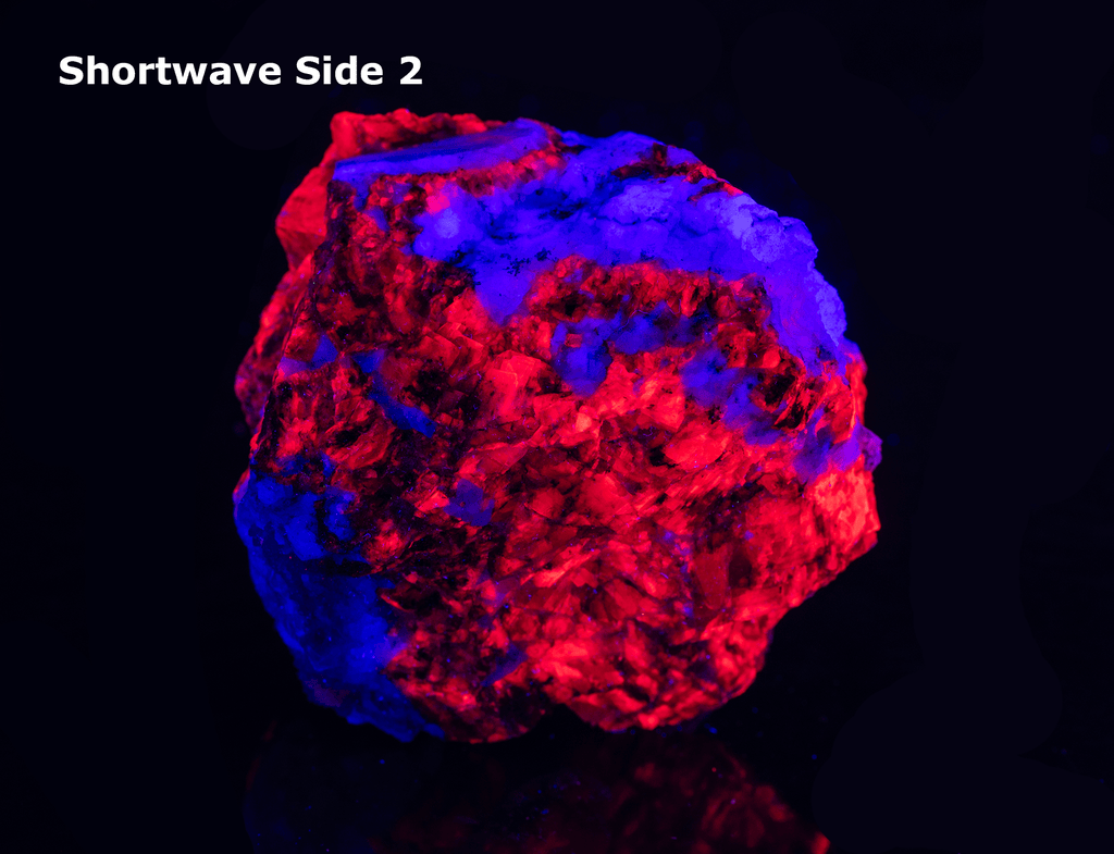 red fluorescent calcite and blue fluorite from the Pure Potential Mine